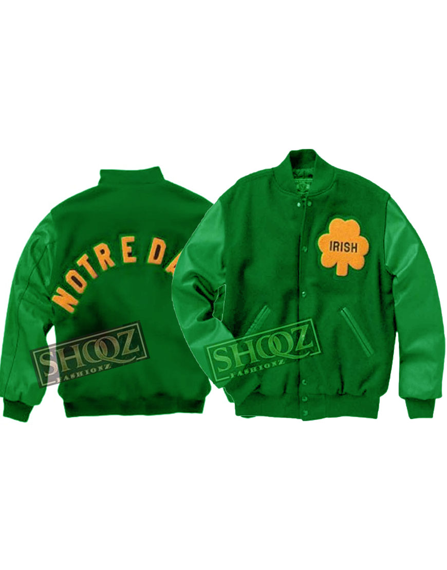 Notre Dame Rudy Ruettiger Irish Bomber Jacket Notre Dame Rudy Ruettiger Irish Bomber Jacket